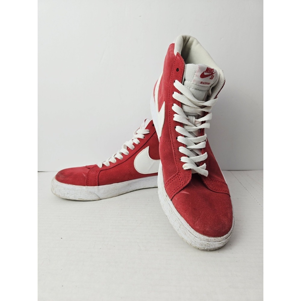 Nike SB ZOOM BLAZER‎ MID UNIVERSITY Red White size 9.5